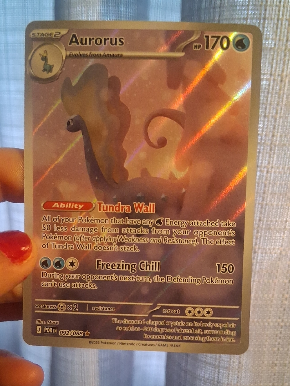 Aurorus Holo Trading Card - Pink Shimmer